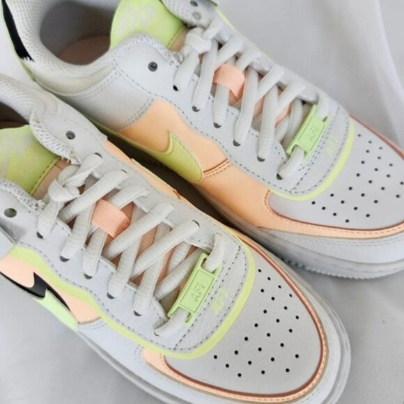 7 WOMEN'S Nike Air Force 1 AF1 SHADOW SUMMIT WHITE MULTICOLOR CI0919-107 - Picture 4 of 11